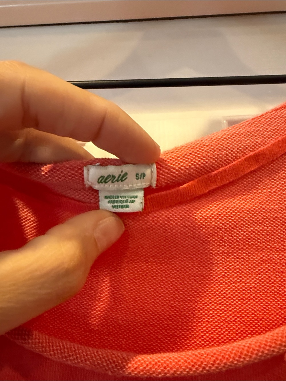 Red/Coral Sweat-Short Romper by Aerie - Picture 2 of 3